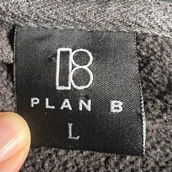 Vintage Plan B Skateboards A.O.P. Monogram Hoodie Sweatshirt Sz L Grey Y2K 90s - Picture 4 of 13